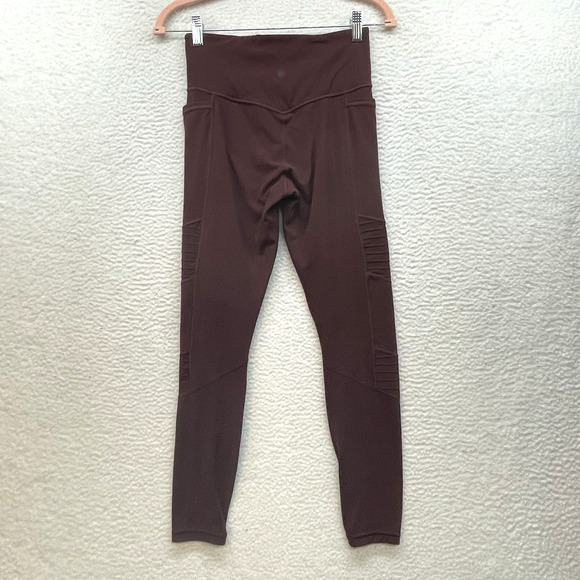 Athleta Inclination Moto Tight Womens Small Red Pockets Leggings Gym Workout - Picture 2 of 14